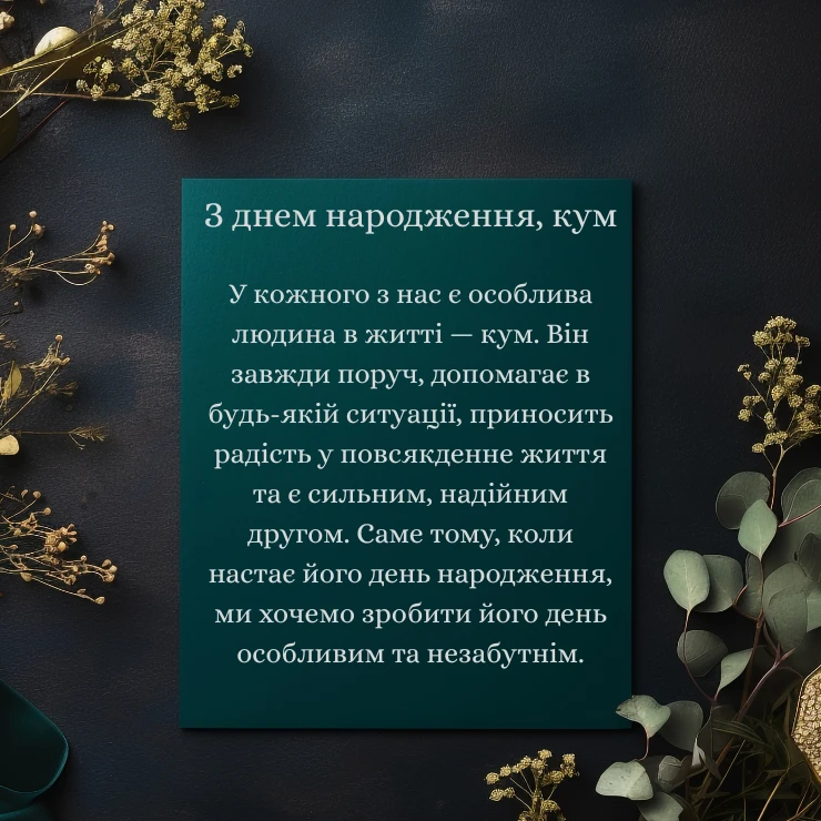 З днем народження, кум: надихаючі побажання у листівках