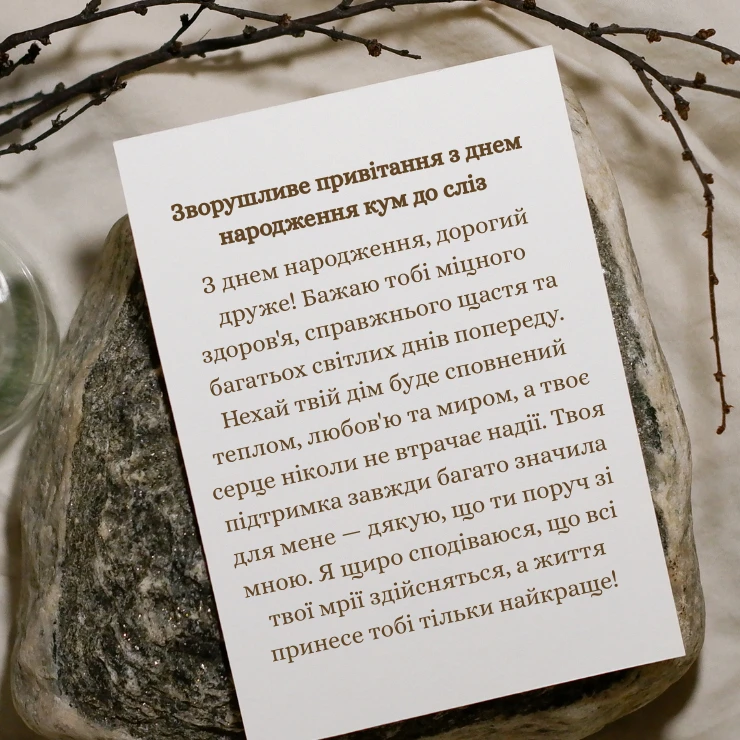 Зворушливе привітання з днем народження кум до сліз