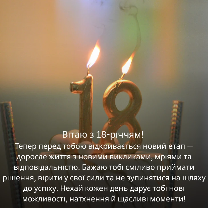 Привітання для хлопця на 18 років