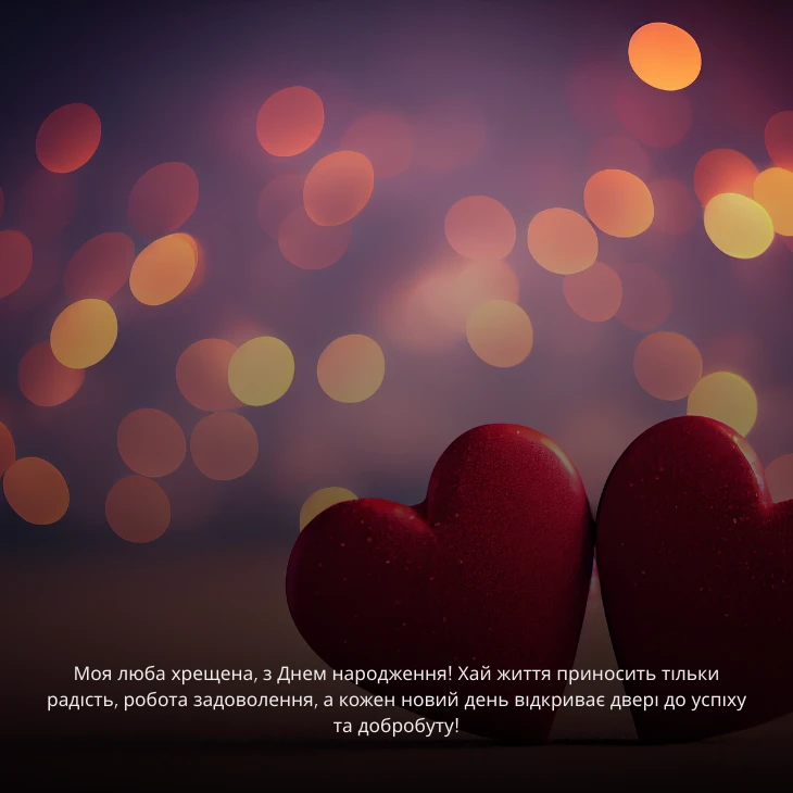 Привітання з днем народження кумі