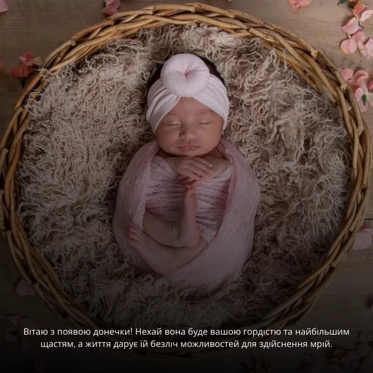 Привітання з народженням донечки