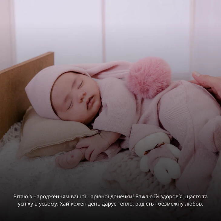 Привітання з народженням донечки