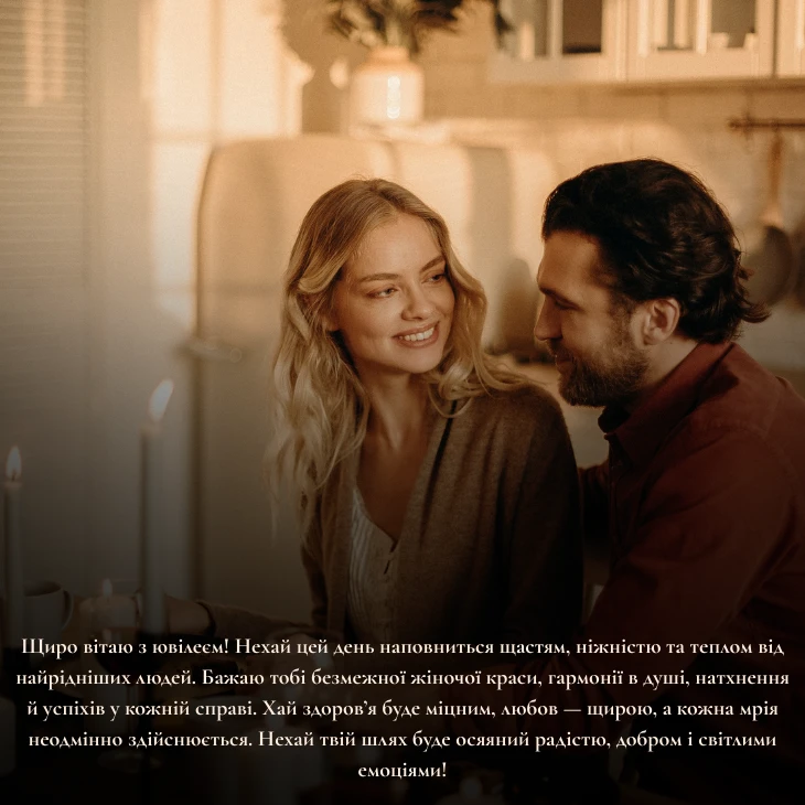 Привітання з ювілеєм для жінки