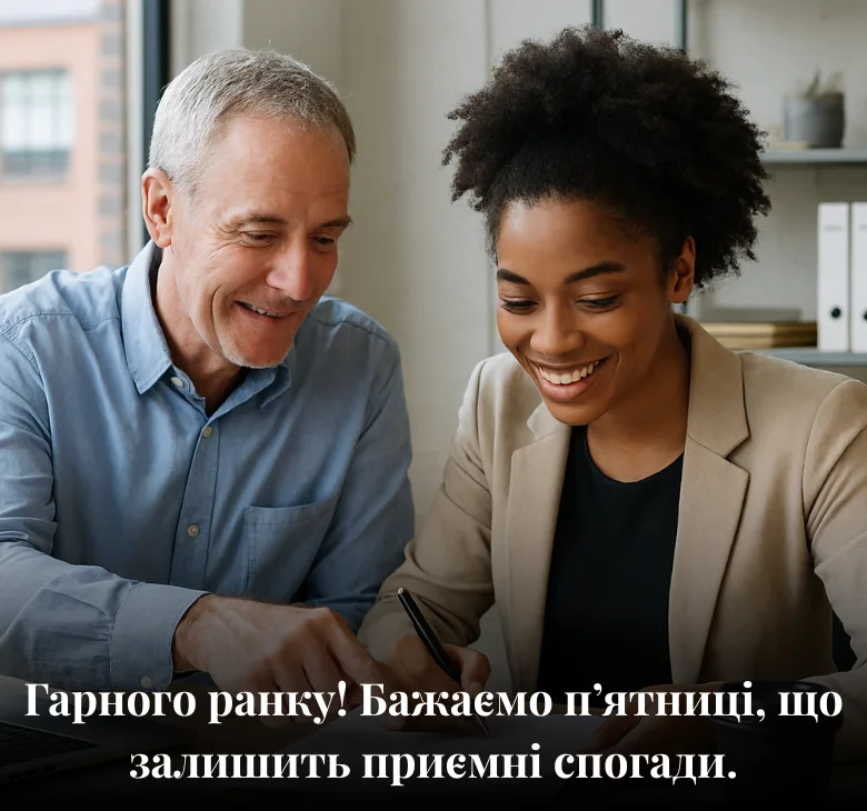 Гарного ранку! Бажаємо п’ятниці, що залишить приємні спогади